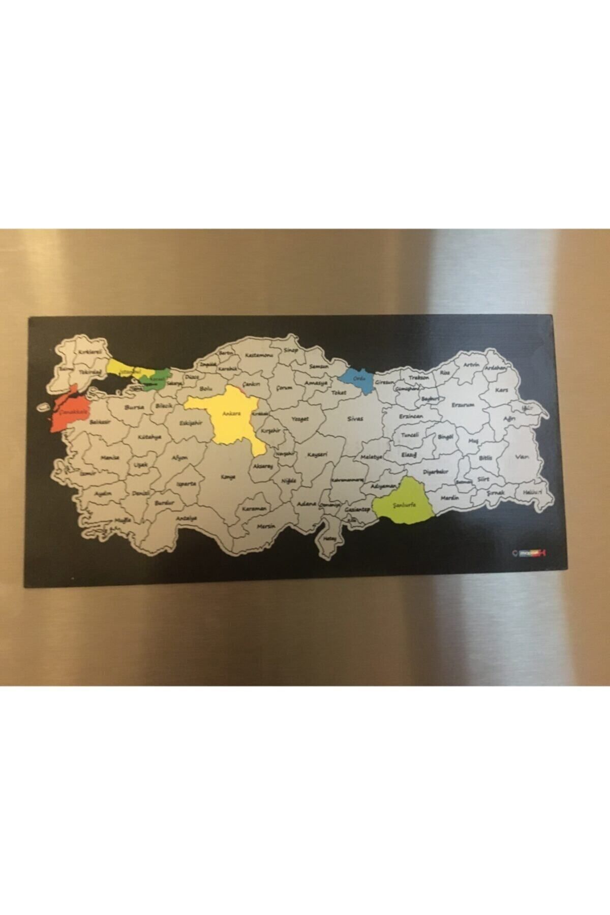 Gez Kazı Magnet Türkiye Haritası-siyah Zeminli- Küçük Boy - Kazınabilir Harita - Gezkazı - Kazınan