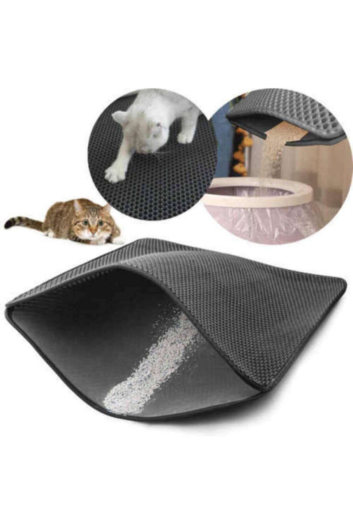 Kedi Tuvalet Kabı Önü Kum Toplayıcı Elekli Kedi Halısı Paspası