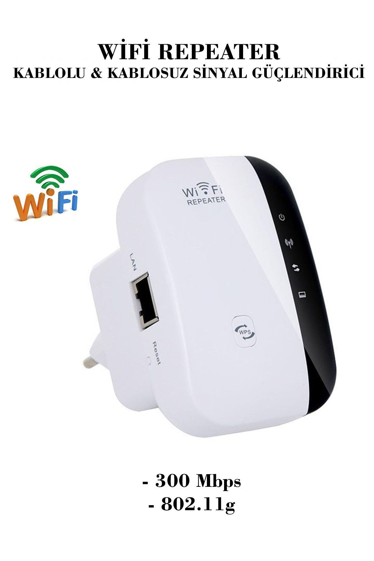 Wifi Repeater Sinyal Güçlendirici Access Point 300mbps Kablosuz Kolay Kurulum Repeater Access Point