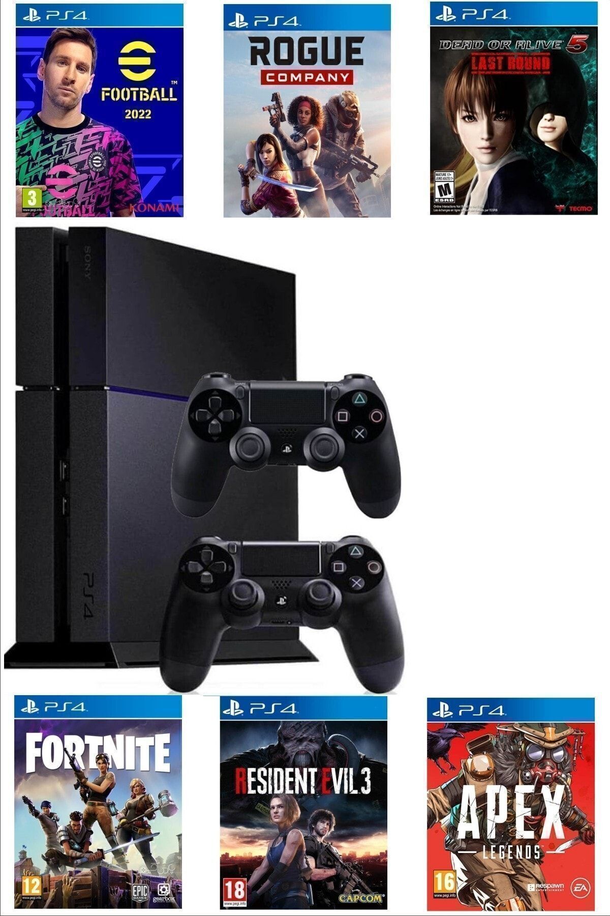 Playstation 4 Fat Kasa 500 gb +Yenilenmiş + 2. Ps4 Kol + 10 Dijital Oyun