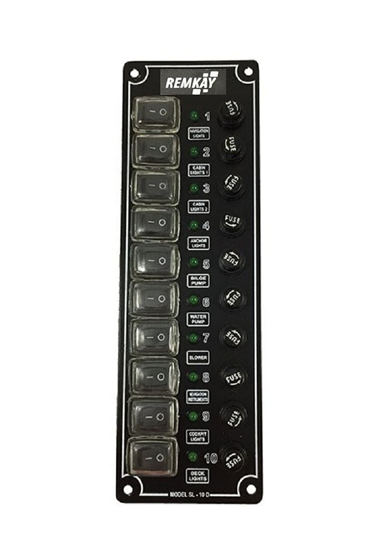 Tekne Sigorta Paneli, Karavan Sigorta Paneli, Switch Panel, 10'lu, 80x250mm