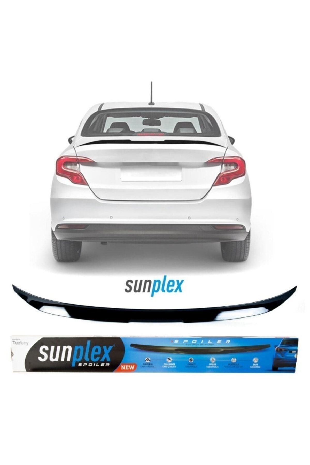 Fiat Egea Sedan Bagaj Üstü Spoiler Piano Black Enjeksiyon Baskı 2015-2022