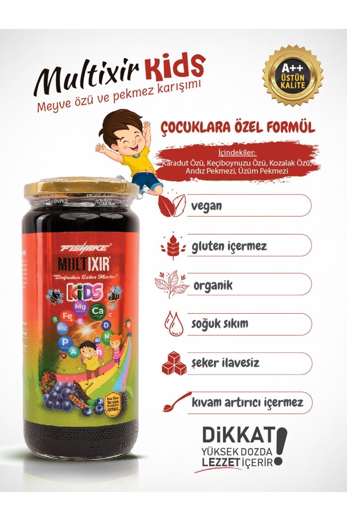Kids Çocuk Macunu Iştah Açıcı Bağışıklık Güçlendirici Vitamin Takviyeli( Xl 650 Gr) Katkı Maddesi %0