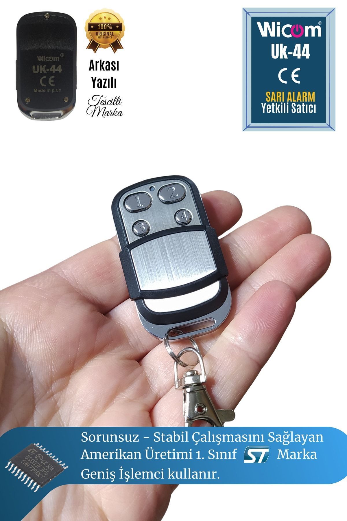 Uk-44 Unıversal Akıllı Öğrenebilen Kepenk-otopark Kumandası 434mhz ( Sarı Alarm Güvencesiyle )