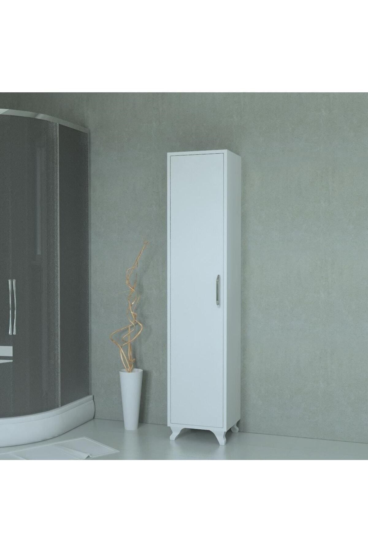 Çok Amaçlı Beyaz Banyo Boy Dolabı
