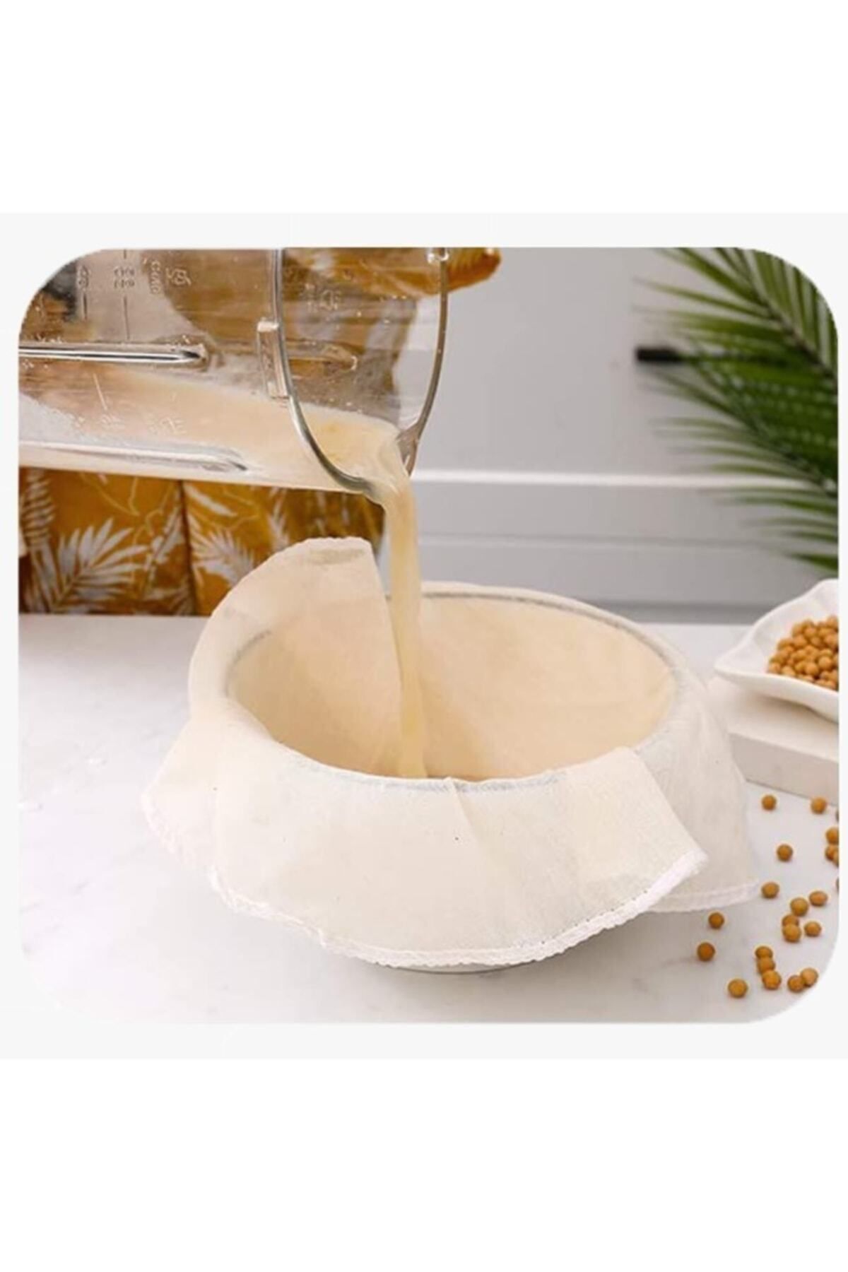 Organik Çember Süzme Bezi Yıkanabilir Keten Bez Natural  ( 2 ebat 1 er adet )