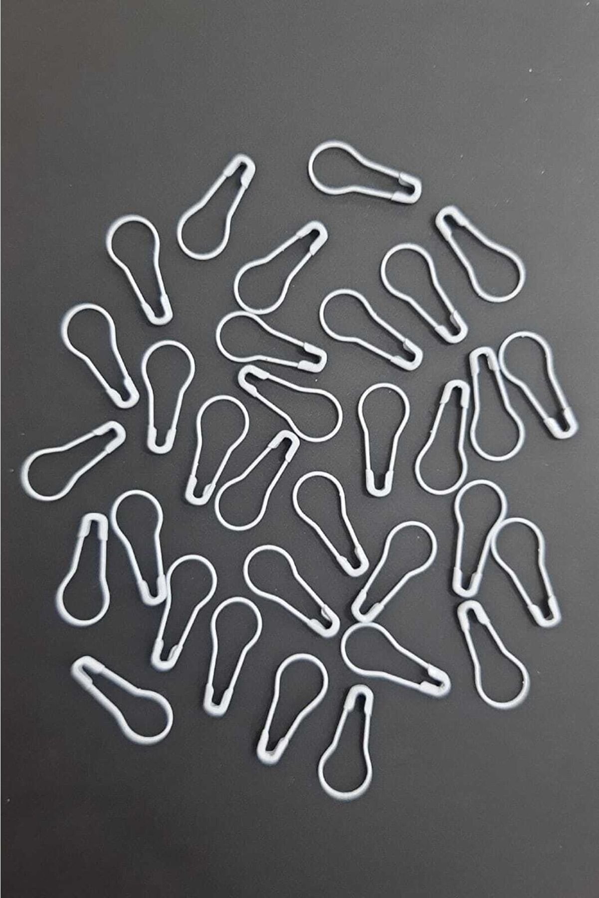 50 Adet Beyaz Çengelli Iğne Ampul Armut Etiket Iğnesi 2 Cm Çatal Iğne.