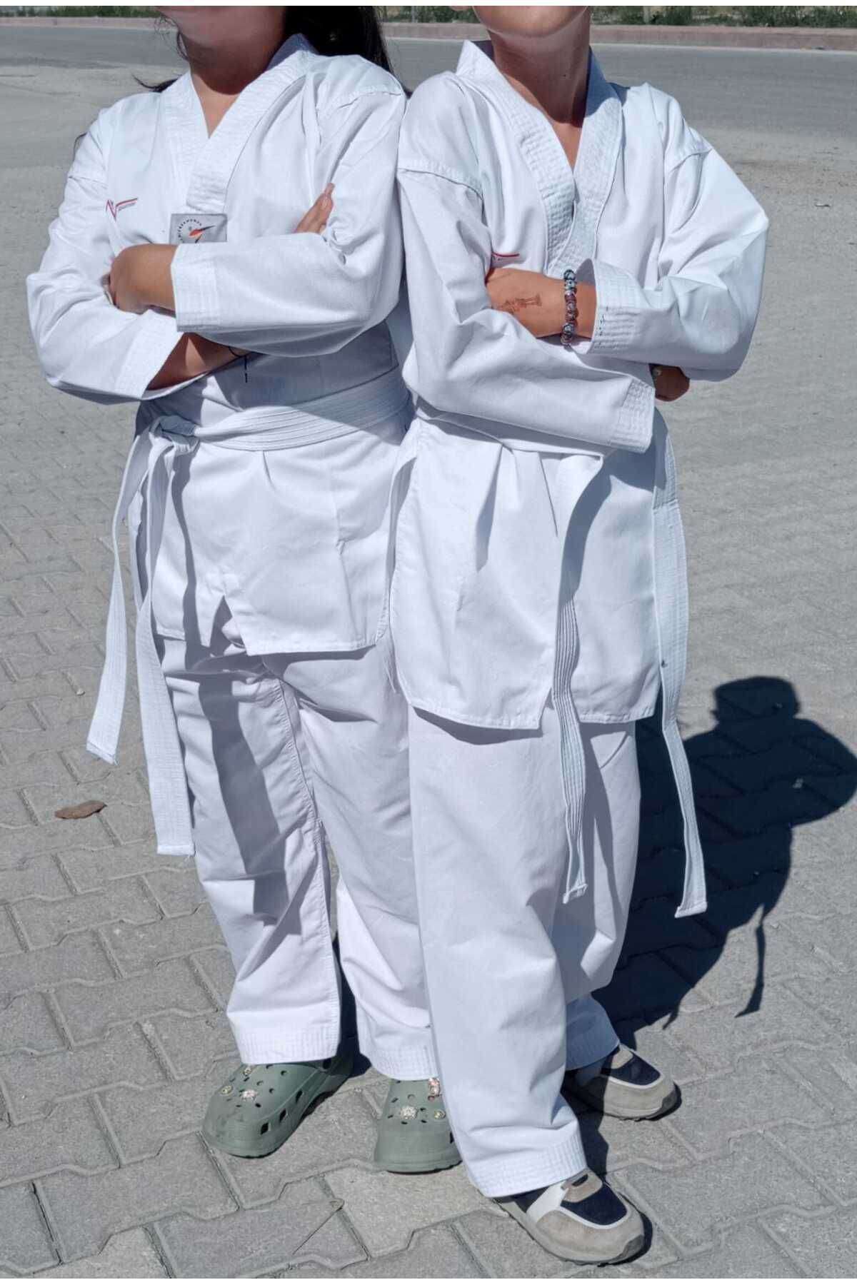 Tekvando Acemi Elbise Kıyafeti Dobok Beyaz Yaka