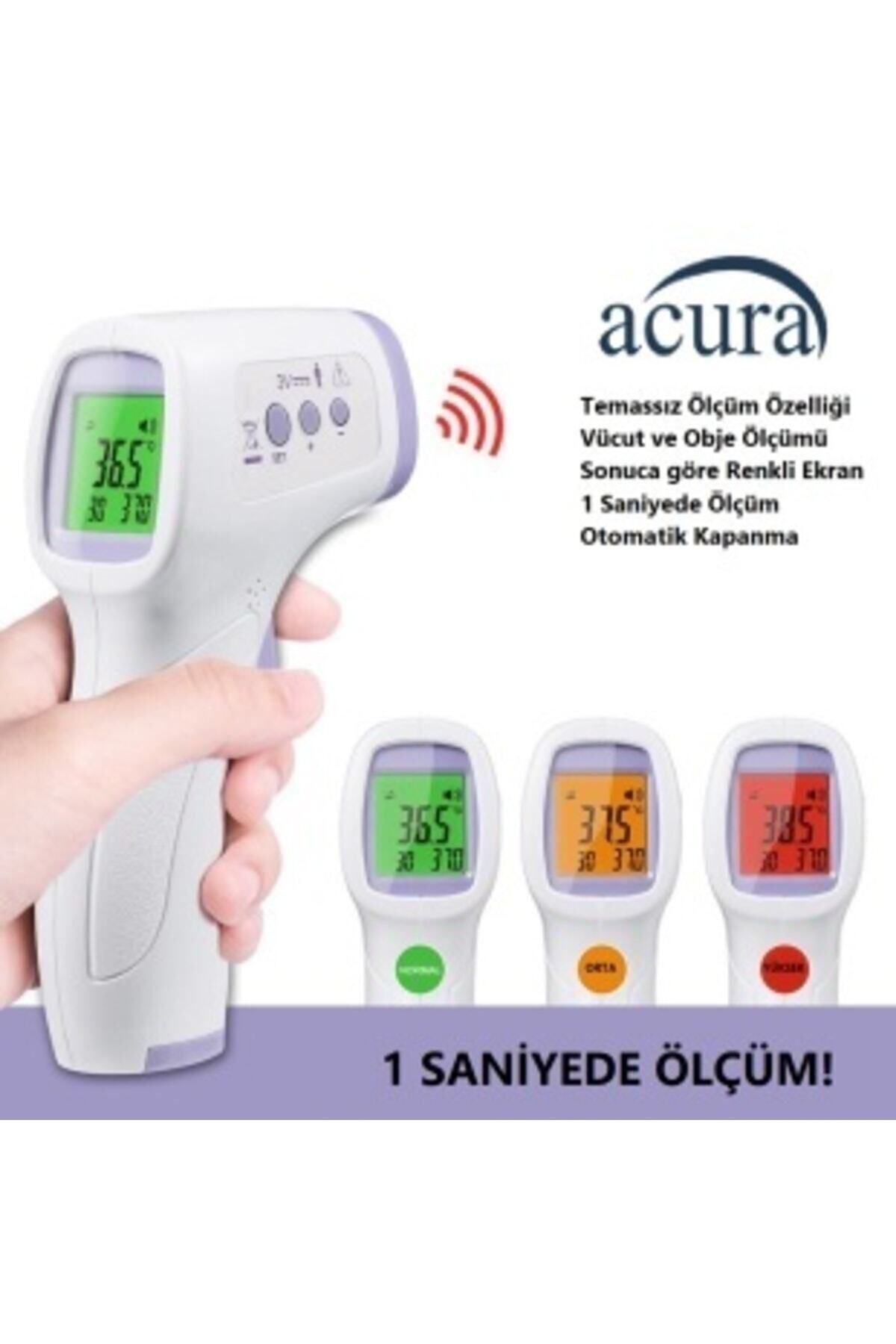 Temassız Kızılötesi Ateş Ölçer Renkli Ekranlı, Nesne Ve Vücut Ölçer Ac-9270