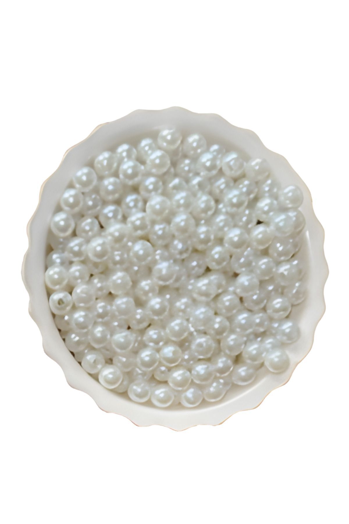 Krem Lüks Plastik İnci 8mm (100gr,~450 Adet)