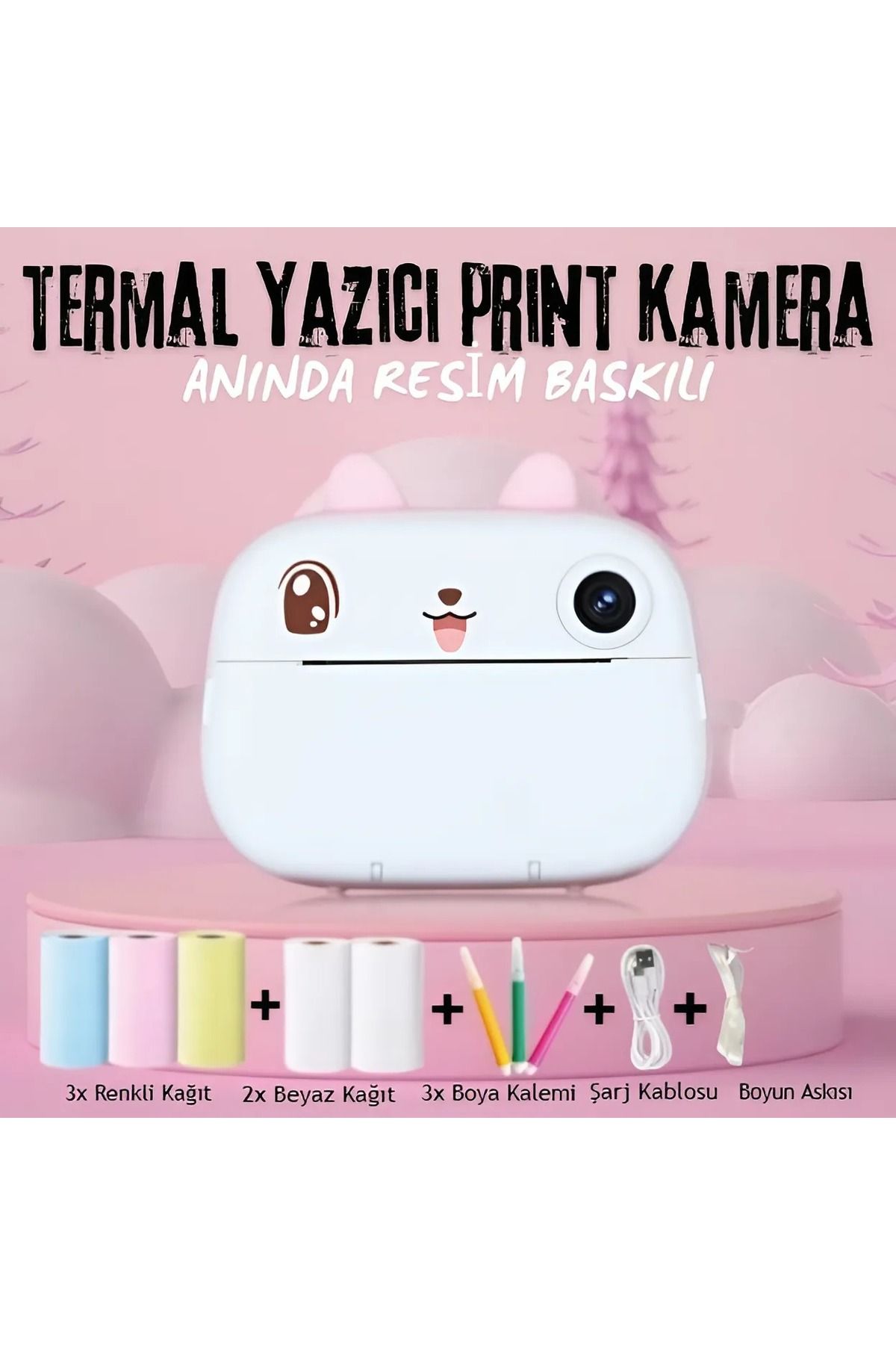 Print Camera Çocuk Fotoğraf Makinesi Dijital HD Video Kamera Anlık Termal Resim Kağıt Baskılı Yazıcı