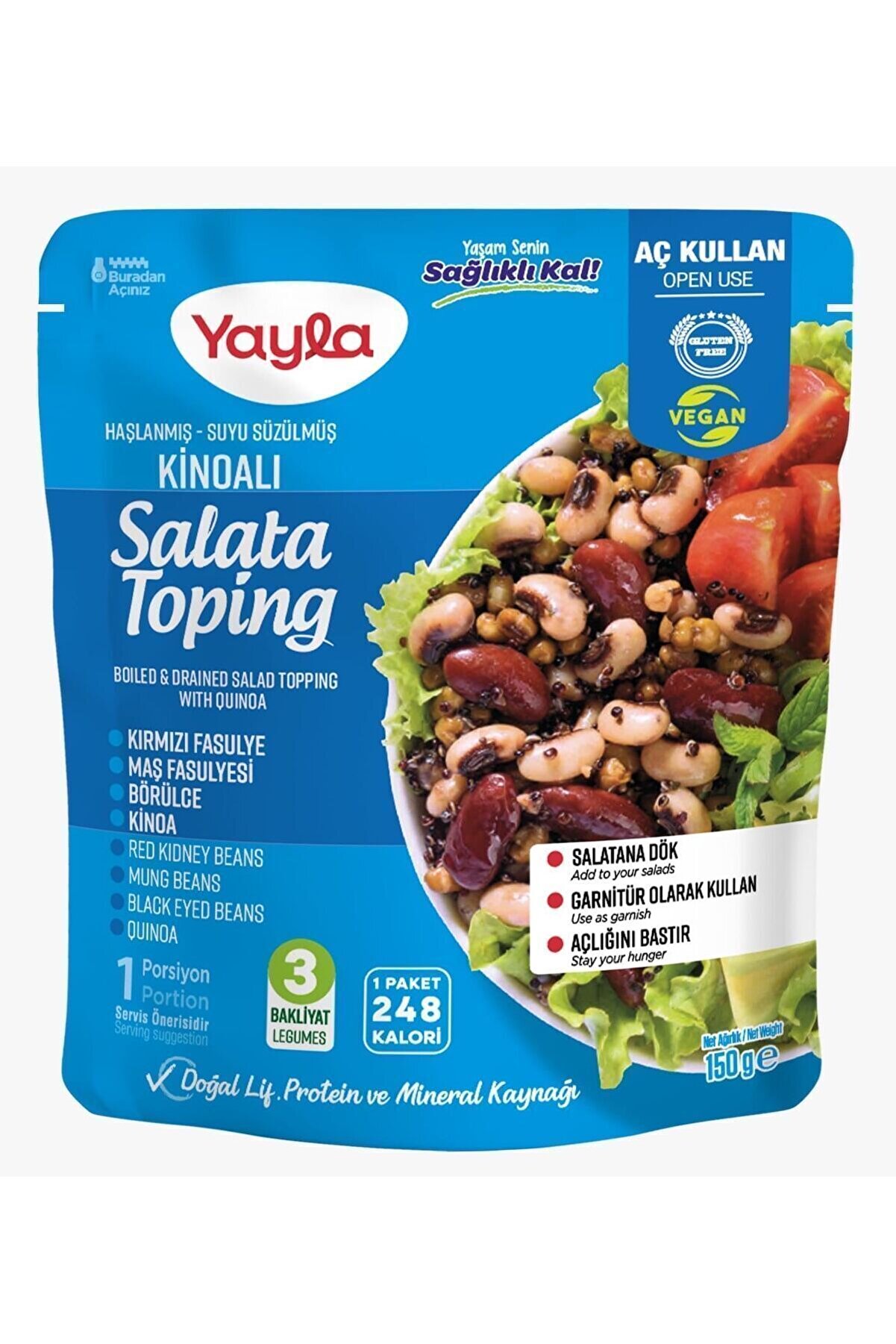 Haşlanmış Suyu Süzülmüş Kinoalı Salata Toping 150 gr