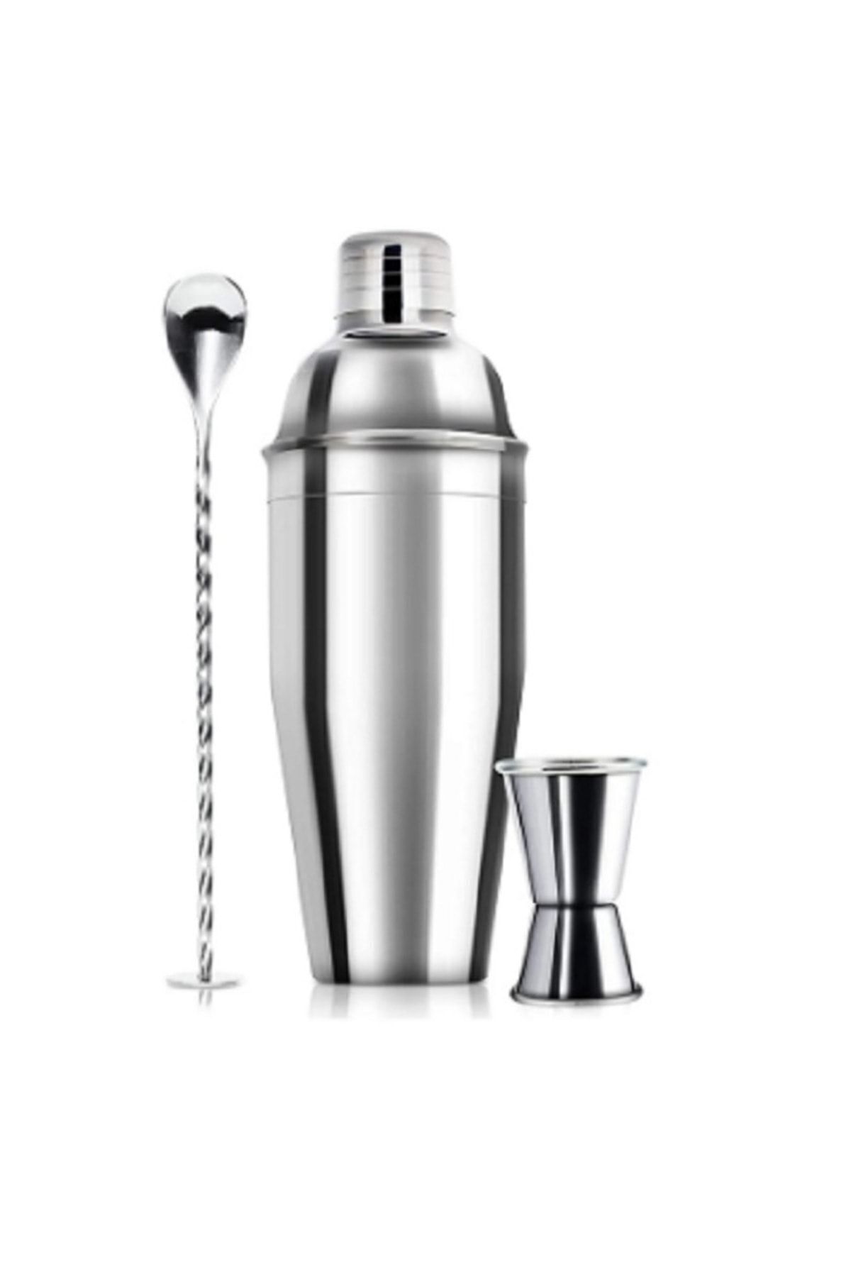 3 Parça Kokteyl Seti 750 ml Avantajlı Shaker Paketi ( Pipet Hediyeli )