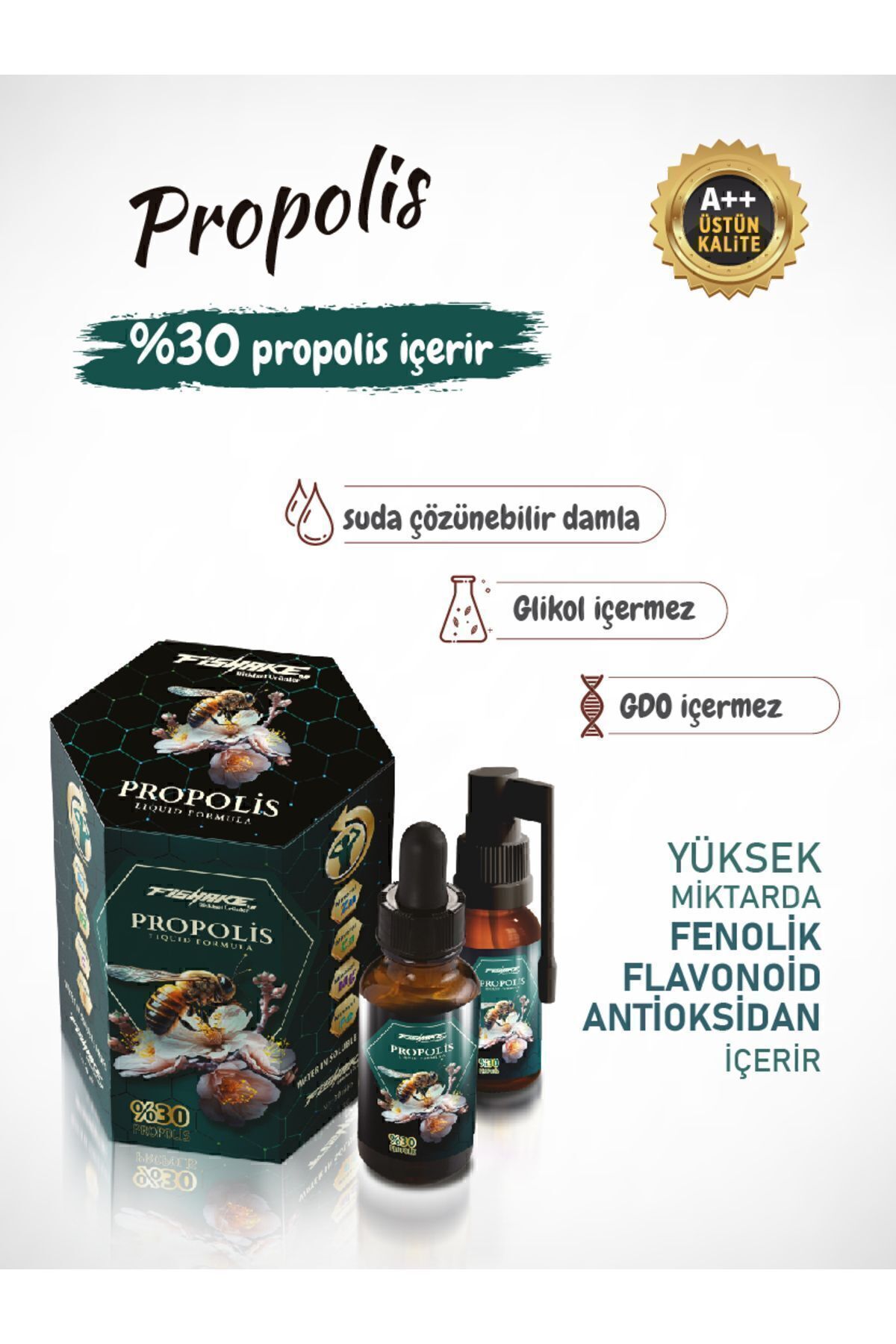 Propolis Suda Çözünebilir Özel Formül ( Sprey - Damla ) 30 ml