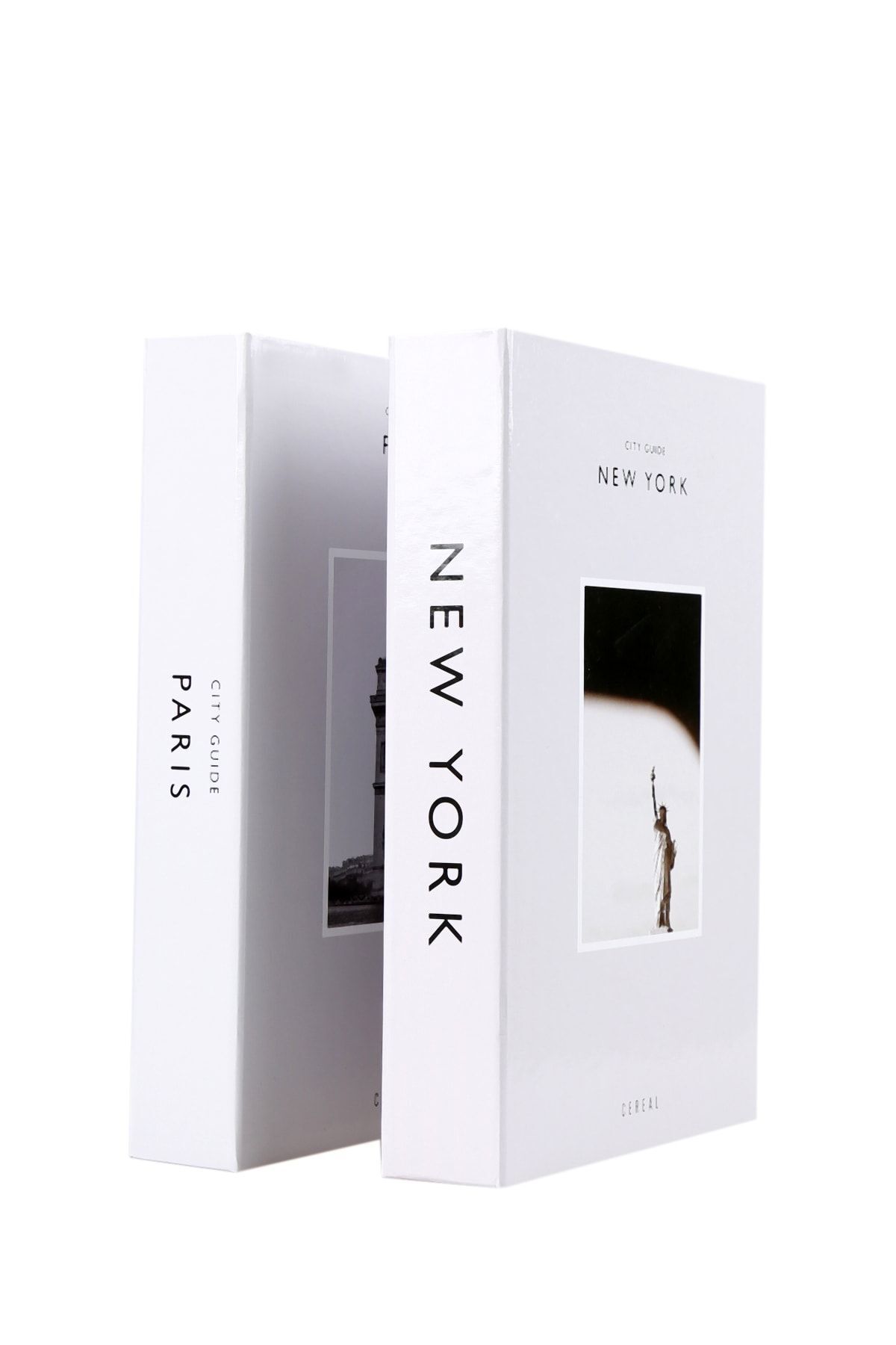 2'li New York/paris Dekoratif Kitap Kutu