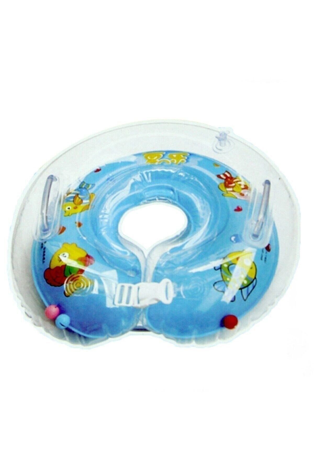 Bebek Boyun Simidi 3 Renkli Boyunluk 40 Cm Havuz Simidi Mavi