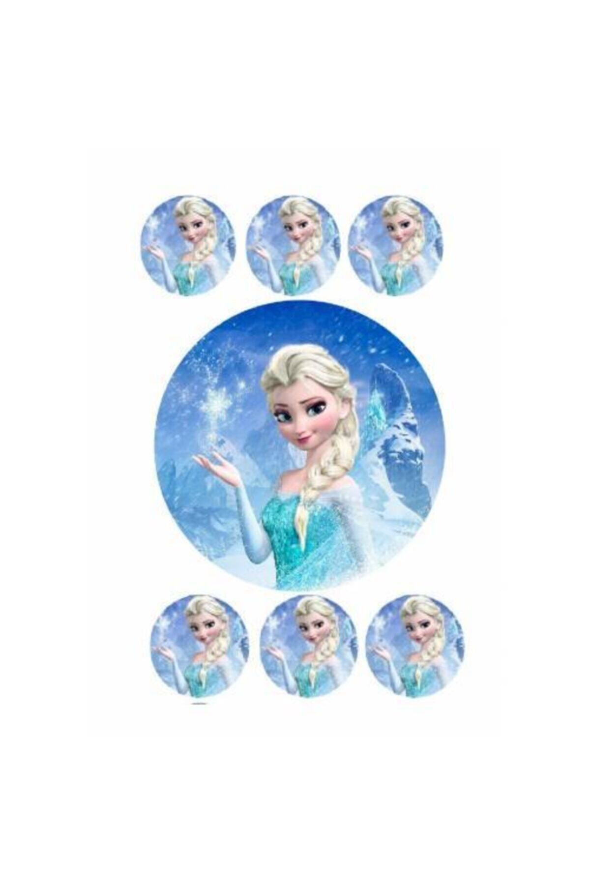 For Elsa Resimli Özel Yuvarlak Ve Kare Şekerli Kağıt Yenilebilir Kağıt Üzerine Resimli Pasta Baskısı