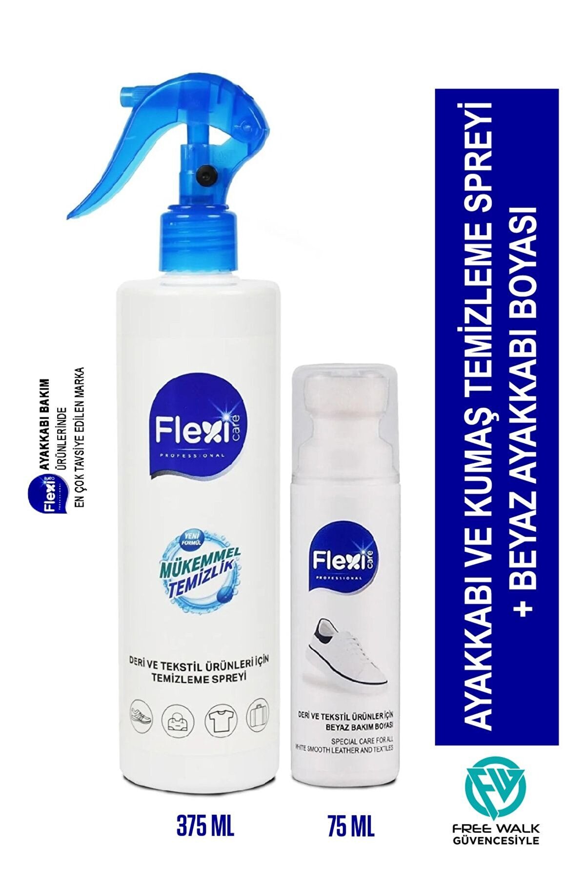 Ayakkabı Ve Kumaş Temizleme Spreyi 375 Ml + Beyaz Ayakkabı Boyası 75 Ml