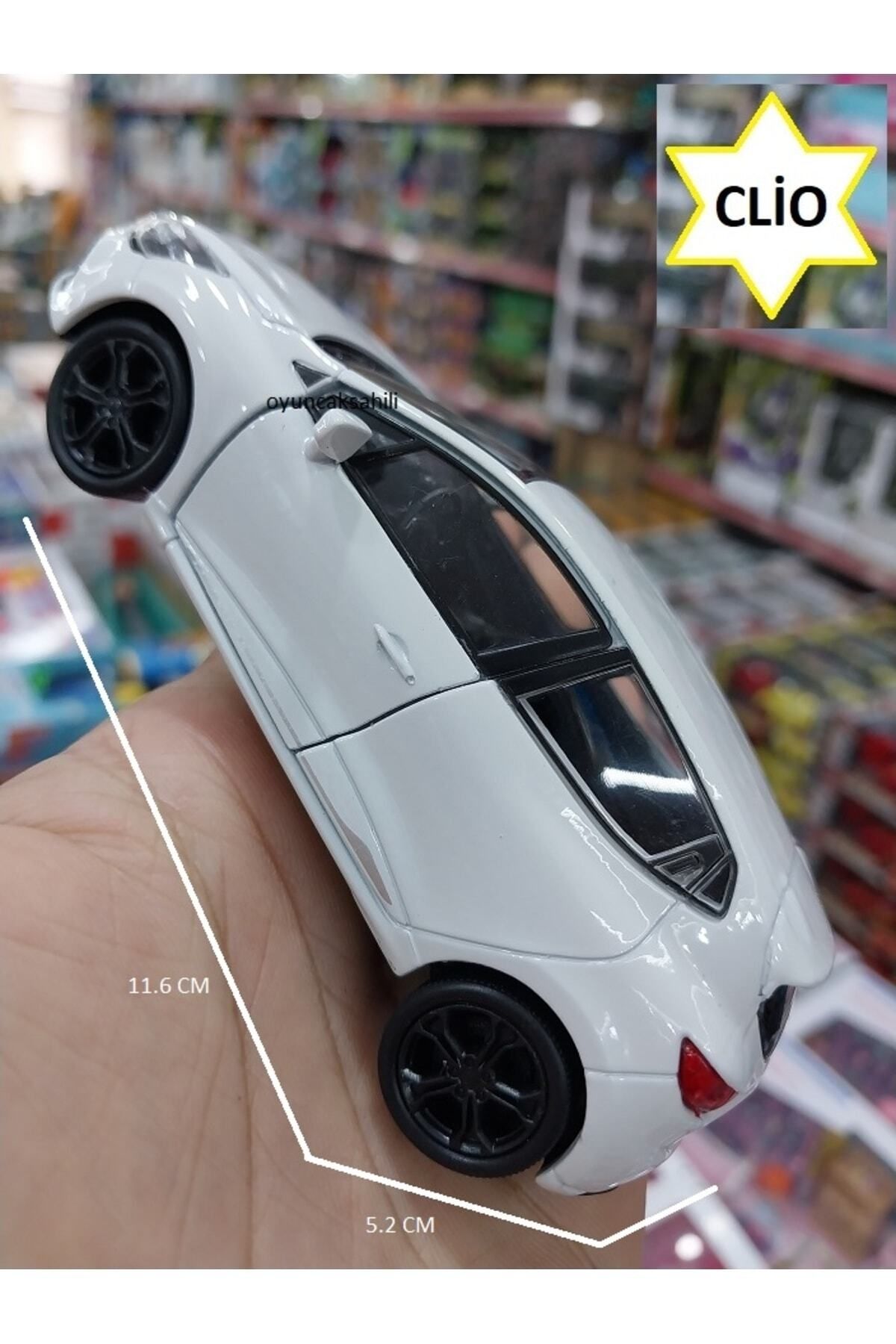 Renault Clio Diecast Metal Araba Kapılar Açılır 1.36 Beyaz Reno Clıo Koleksiyon Model