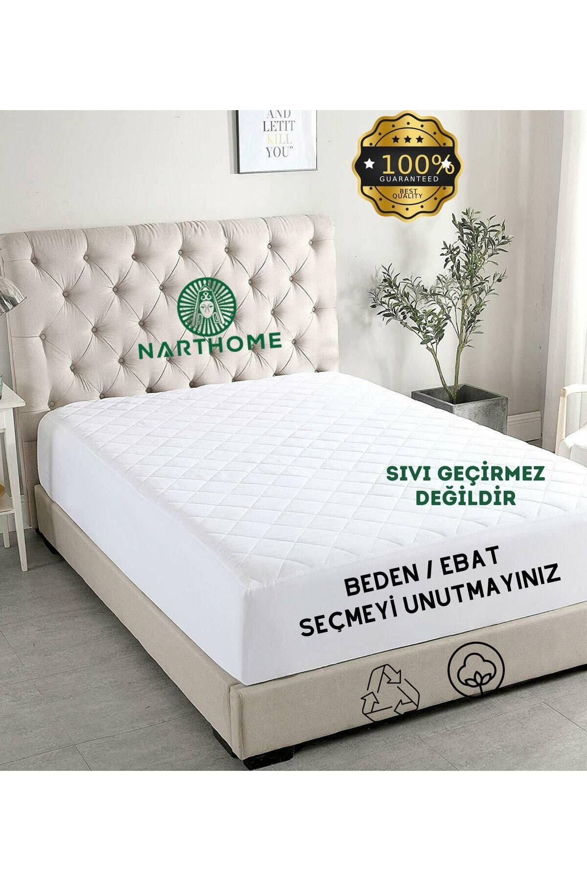 Kapitone Fitted Yatak Koruyucu Alez Tek Çift Kişilik Kapitoneli Pamuklu Yatak Alezi 9 Boy