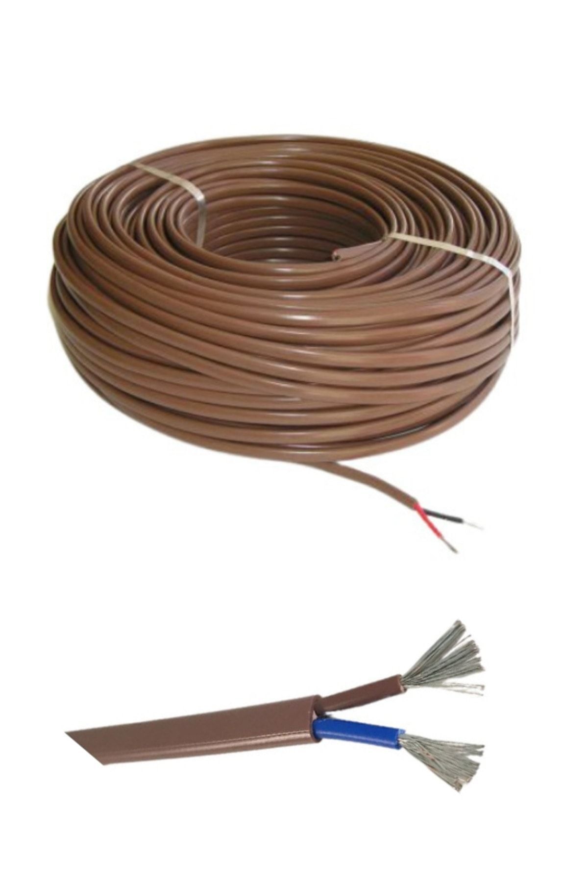 2x1,5mm² 10 Mt Tekne Ve Karavan Kalaylı Kablo 10mt. Kahverengi - Marin Tekne Tesisat Yassı Kablo