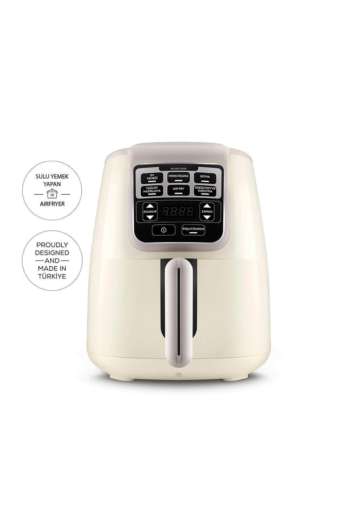 Air Pro Cook Xl 2 In 1 Konuşan Airfryer Fritöz Iconic Beige 4 Kişilik