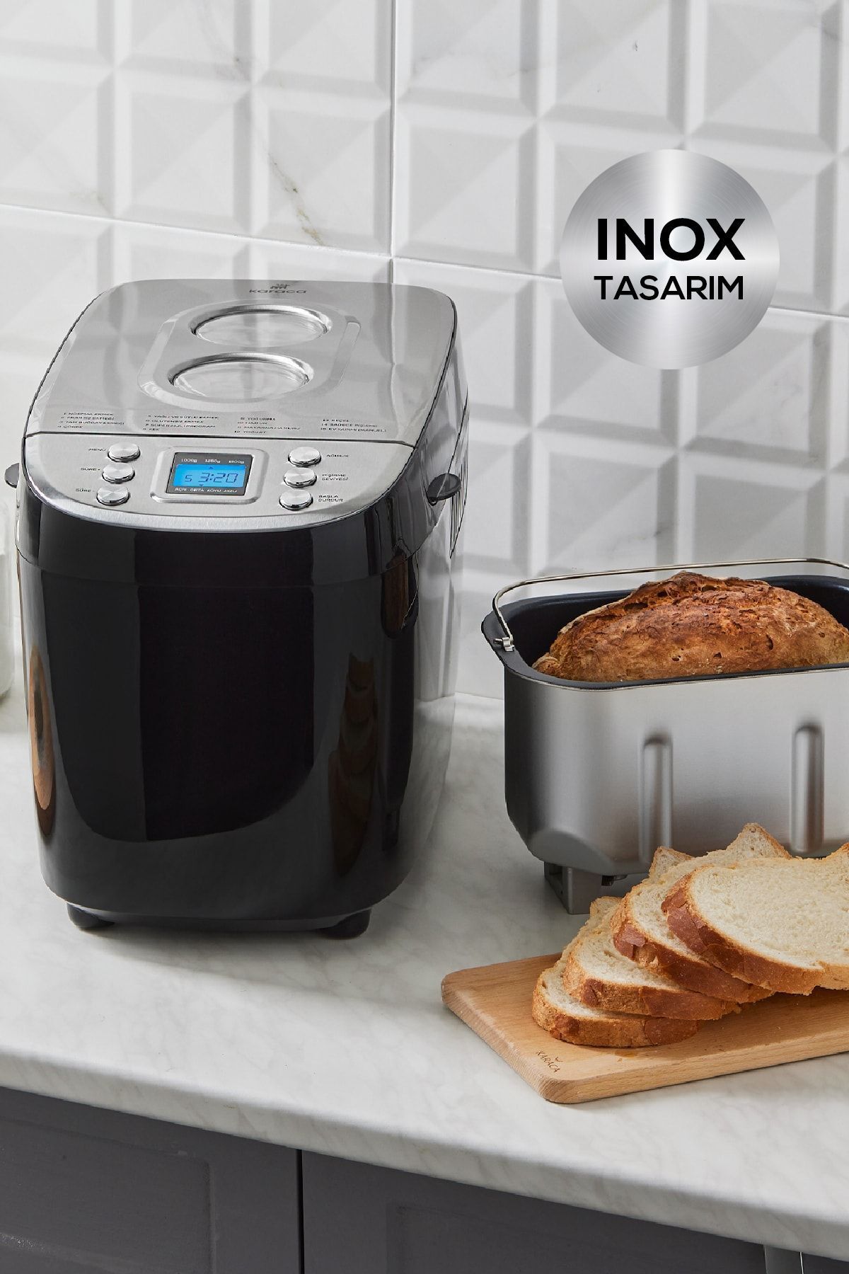 BakeXL Reçel, Yoğurt, Hamur Yoğurma ve Ekmek Yapma Makinesi Çift Bıçaklı Inox Siyah, 1500 g