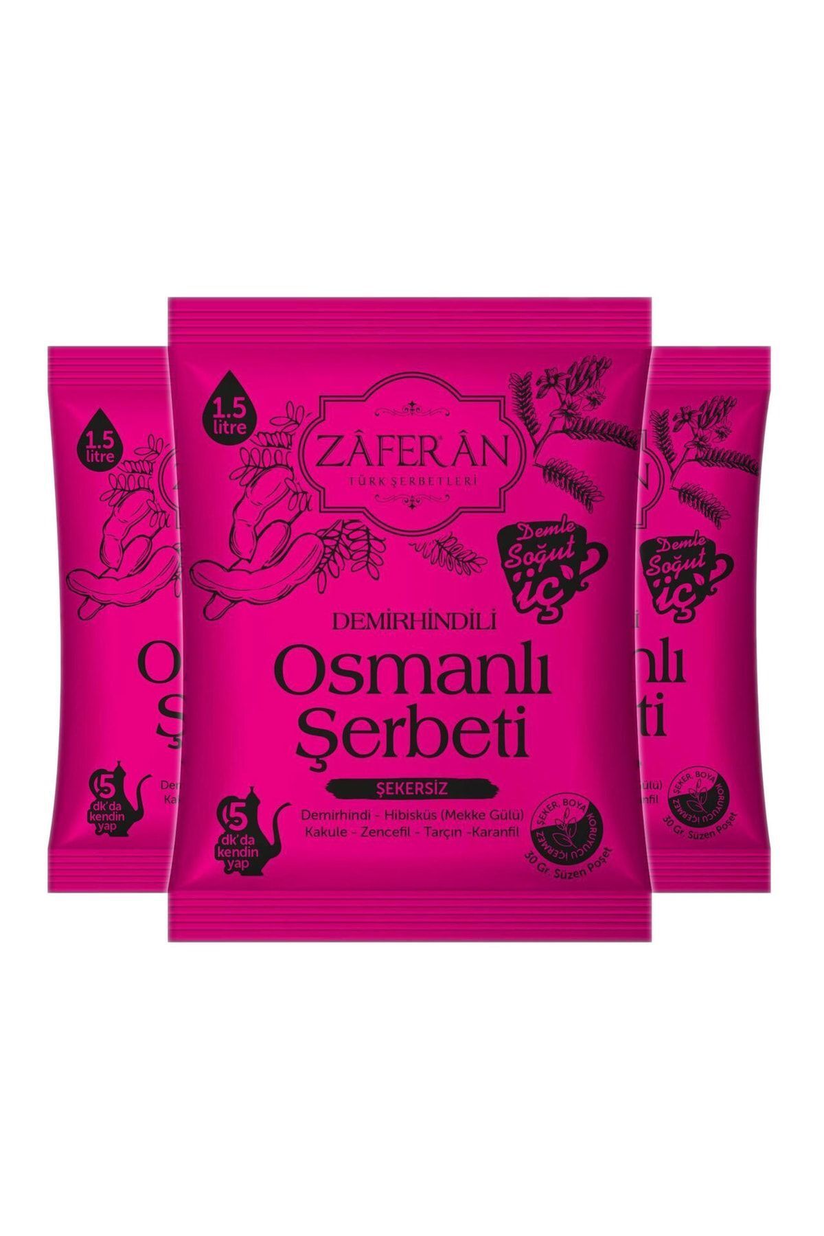 Osmanlı Şerbeti 3x1.5 Lt. Demirhindi Şerbeti Ramazan Şerbeti Doğal Şerbet