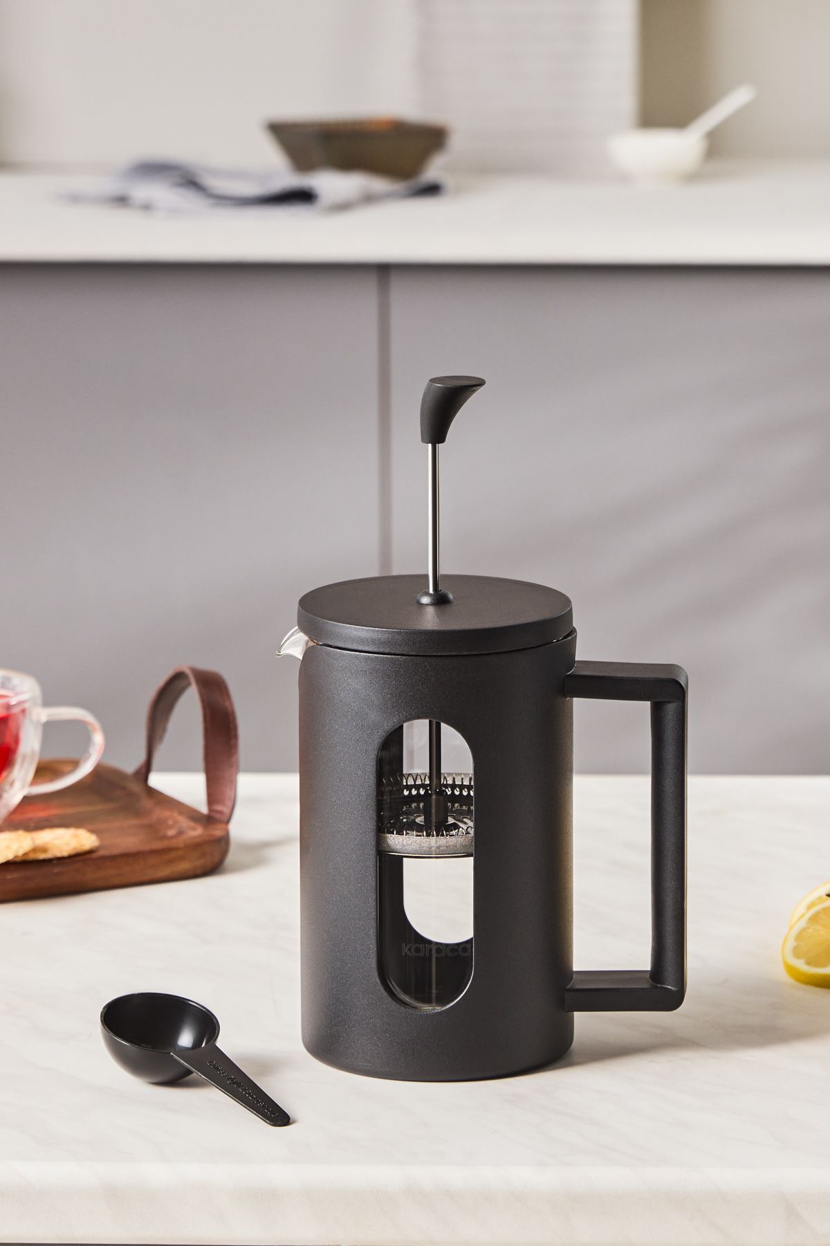 Leya Kaşık Hediyeli Borosilikat Cam French Press 800 Ml