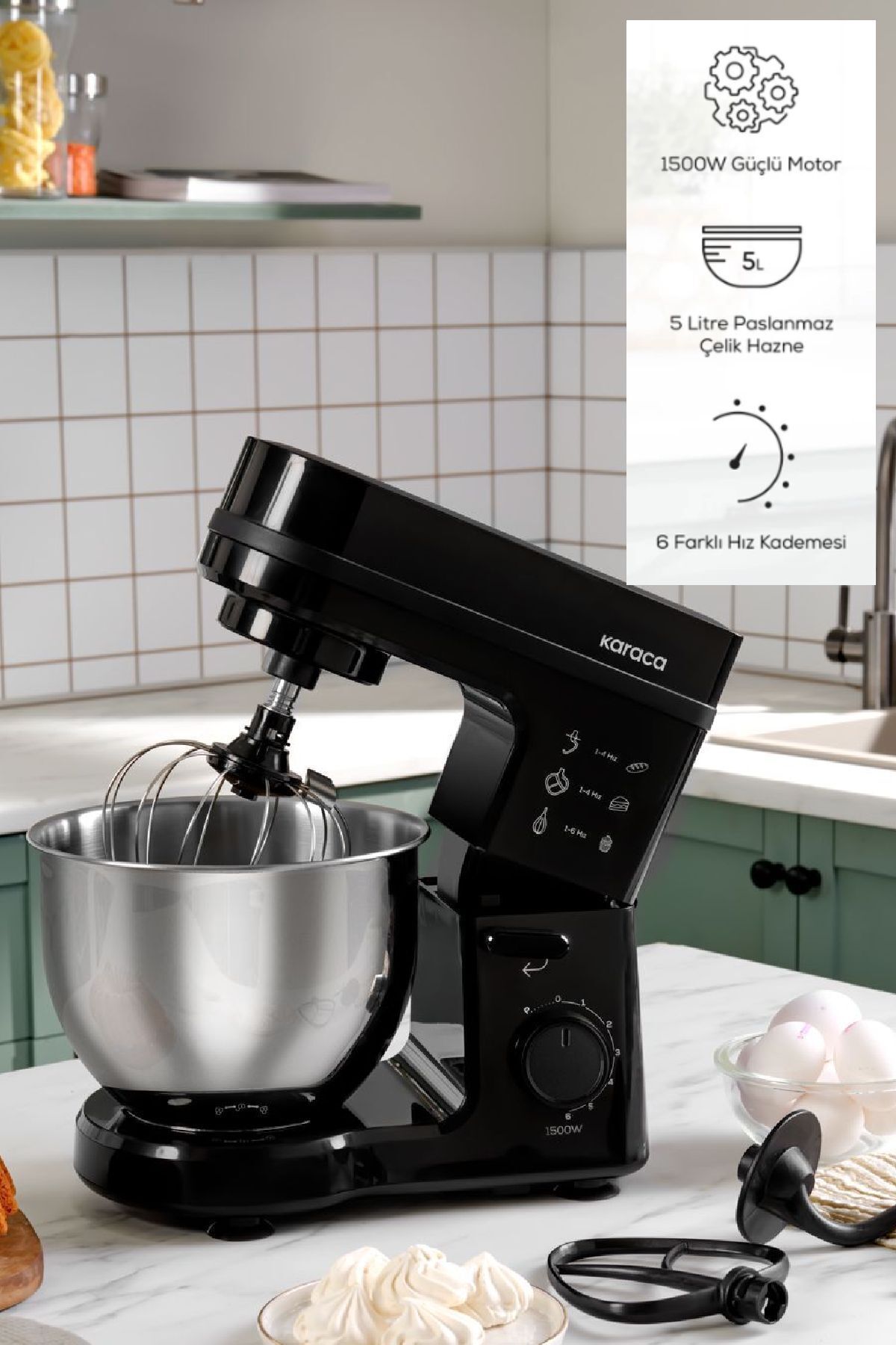 Maestrochef Stella Stand Mikser Siyah 1500w 5 Litre