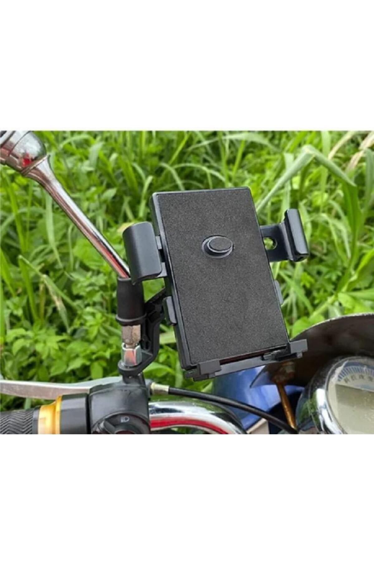 Ayna Bağlantılı Motosiklet Telefon Tutacağı