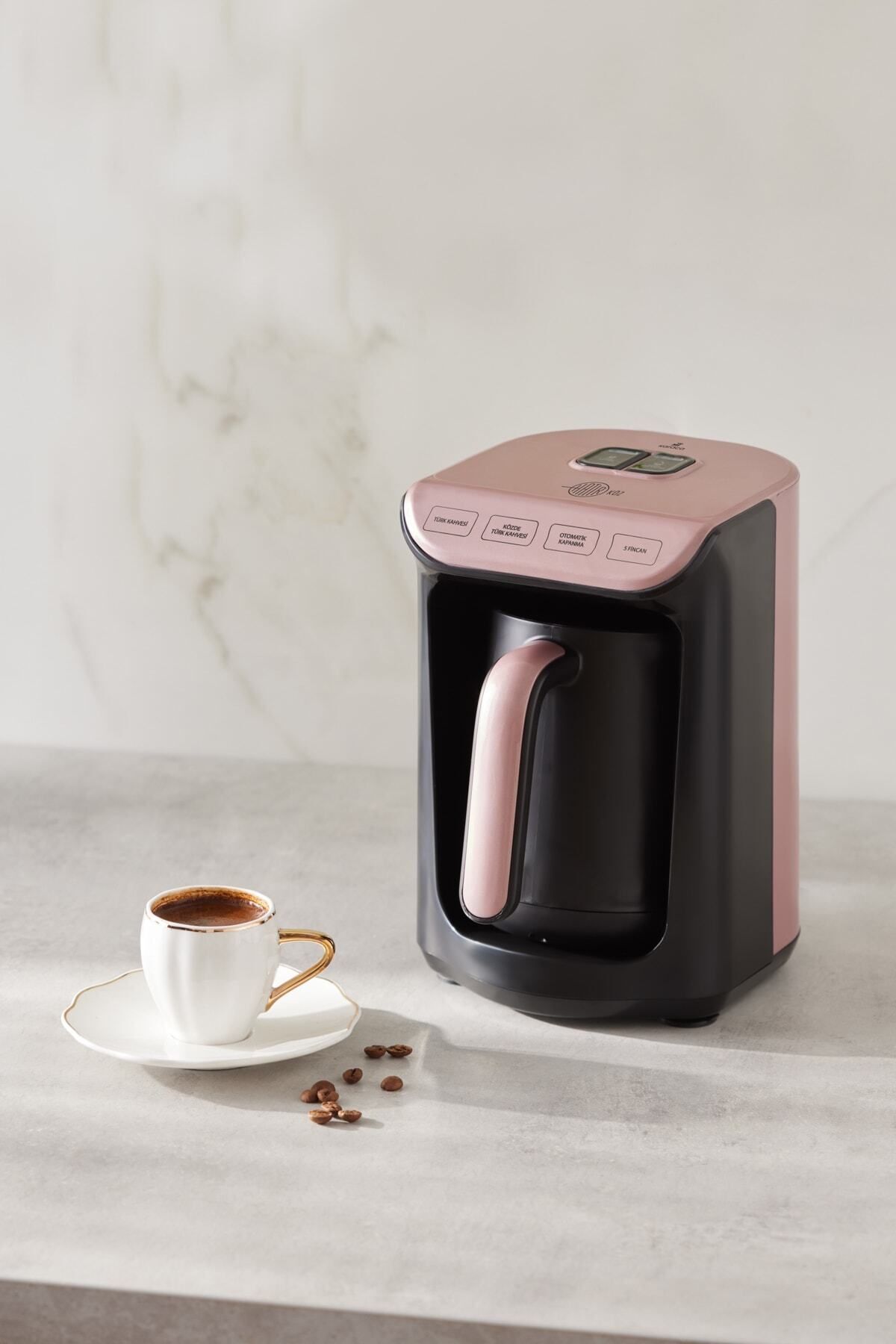 Hatır Közde Türk Kahvesi ve Türk Kahve Makinesi Rosegold 5 Fincan Kapasiteli Bol Köpüklü