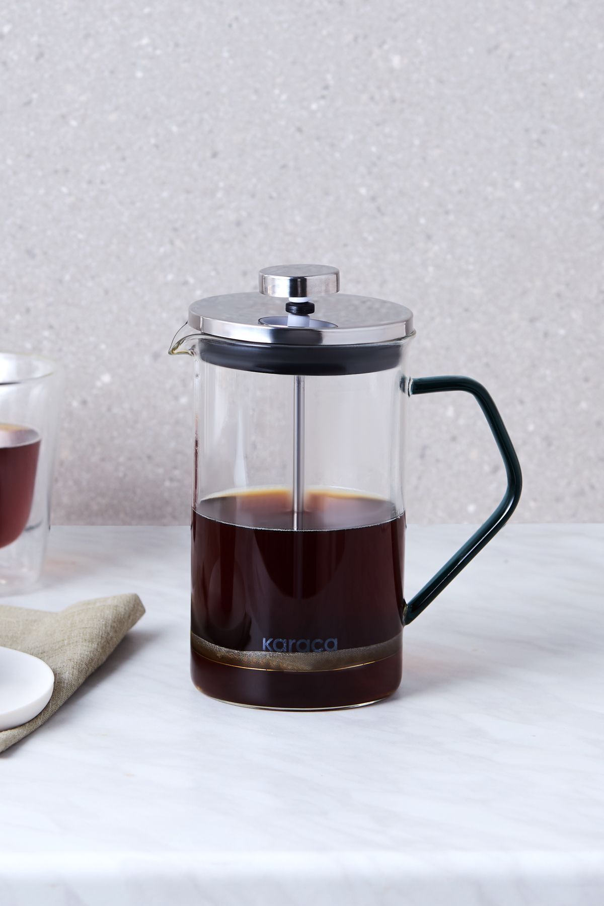 Coffee Bean Borosilikat Cam French Press Cool Green 800 ml