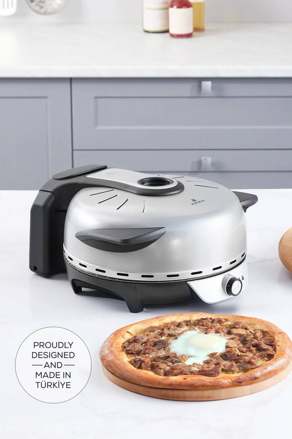 Gastro 10 In 1 Pizza Ve Lahmacun Makinesi Biodiamond Granit Silver Tandır