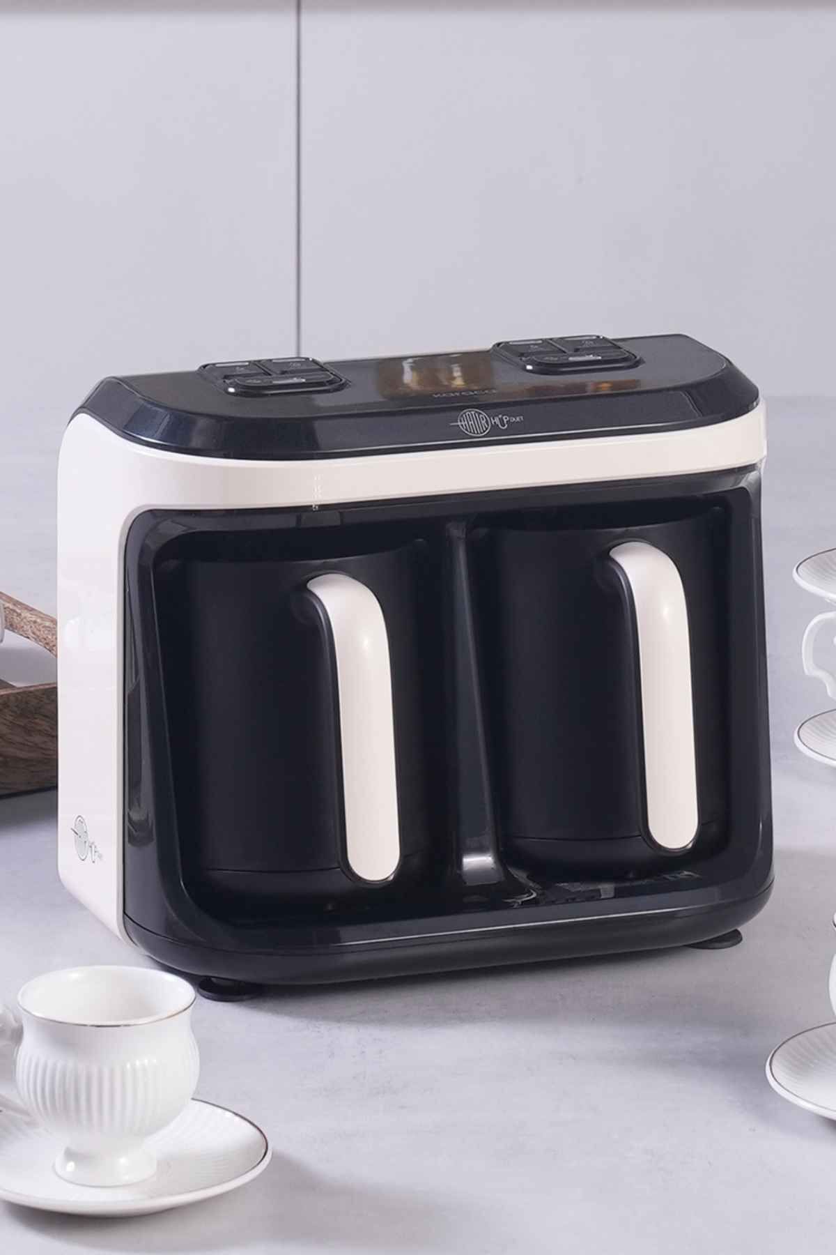 Hatır Hüp Düet Aroma İkili Türk Kahve Makinesi Krem 10 Fincan Kapasiteli
