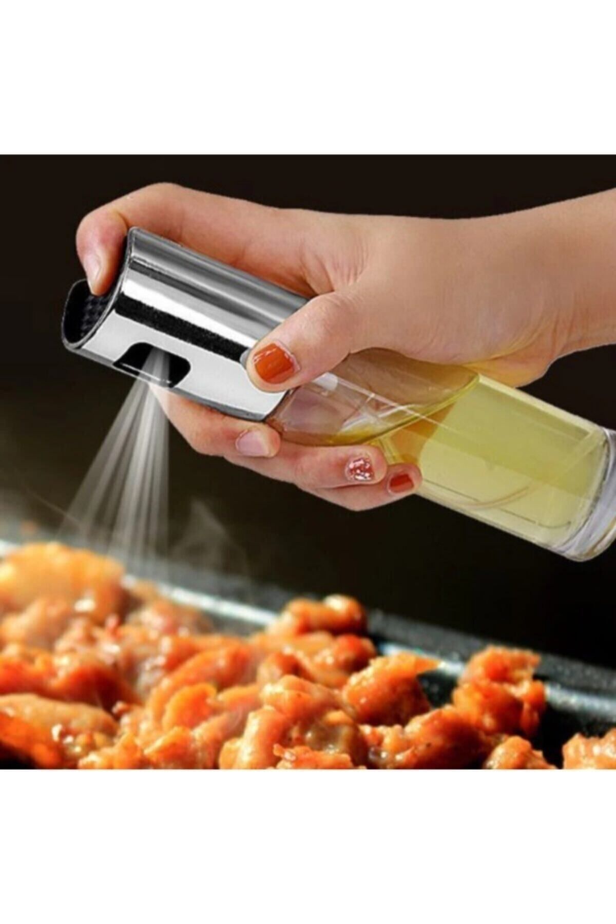 Karışık Renk Sprey Cam Şişe Zeytinyağı Sirke Yağ Püskürtücü Yağdanlık Airfryer Airfry 100 ml
