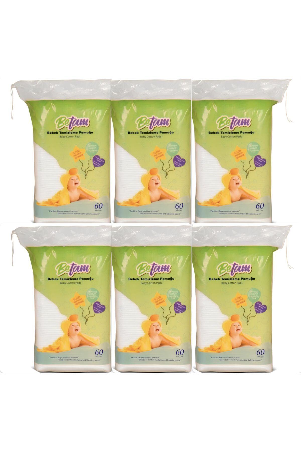 Bebek Temizleme Pamuğu 60'lı 6 PAKET