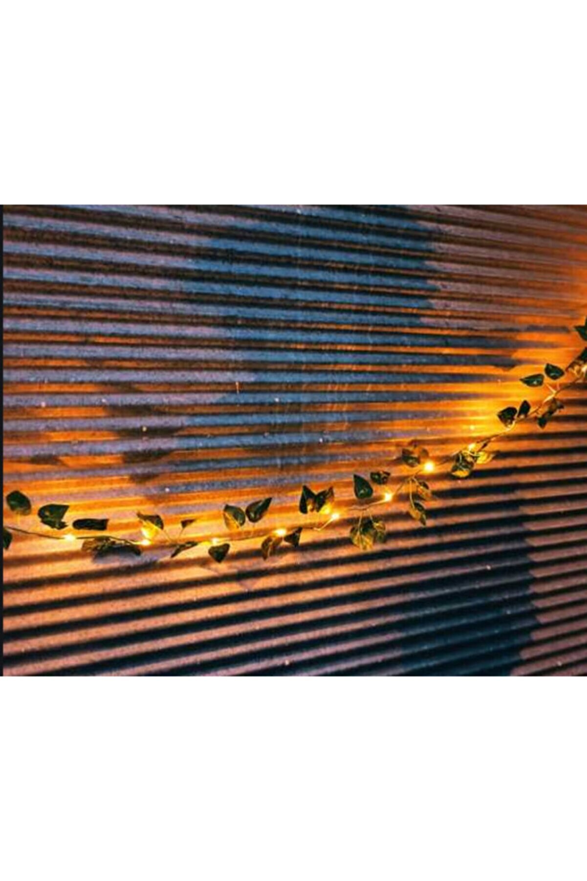 Dekoratif Büyük Yapraklı Yapay Sarmaşık Çiçek Led Gün Işığı 3 Metre (sıcak Sarı)