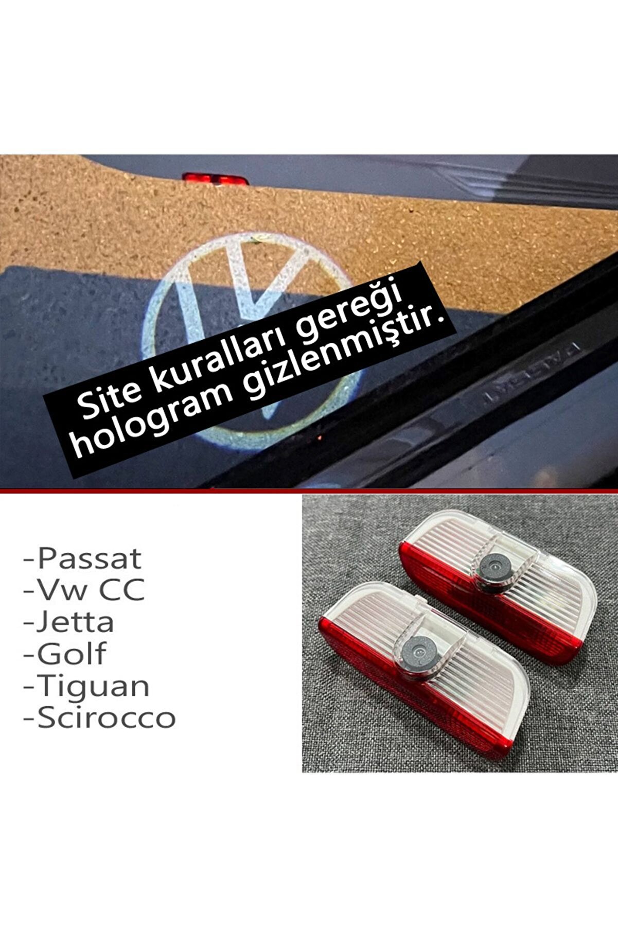 Yeni Logolu Kapı Altı Lazer Logo Passat B8 Tiguan Mk3