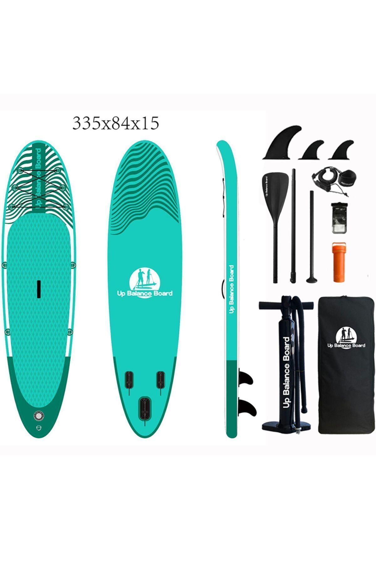 Up Balance Board Şişme Sup Board/Stand Up Paddle Board 335x84x15 Cm Yeşil Beyaz