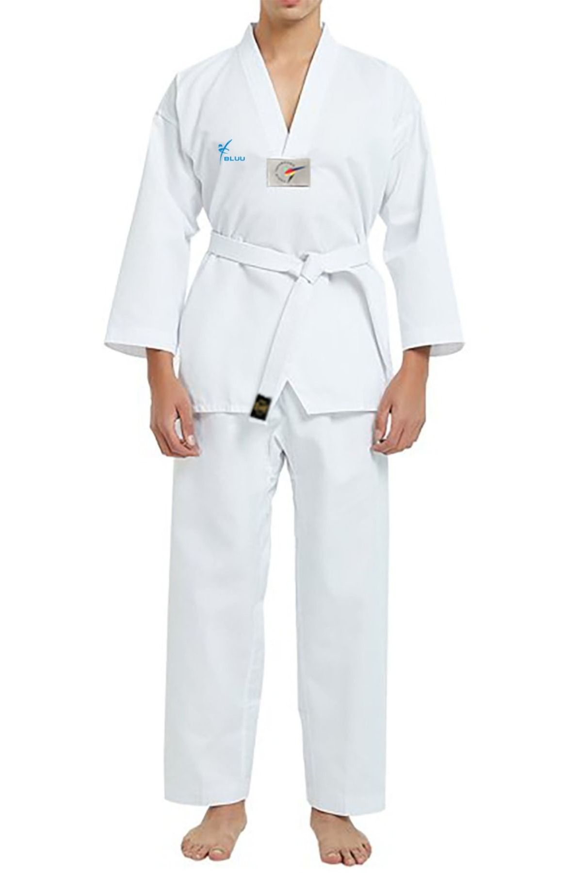 Acemi Beyaz Yaka Taekwondo Elbisesi Tekvando Elbisesi Dobok