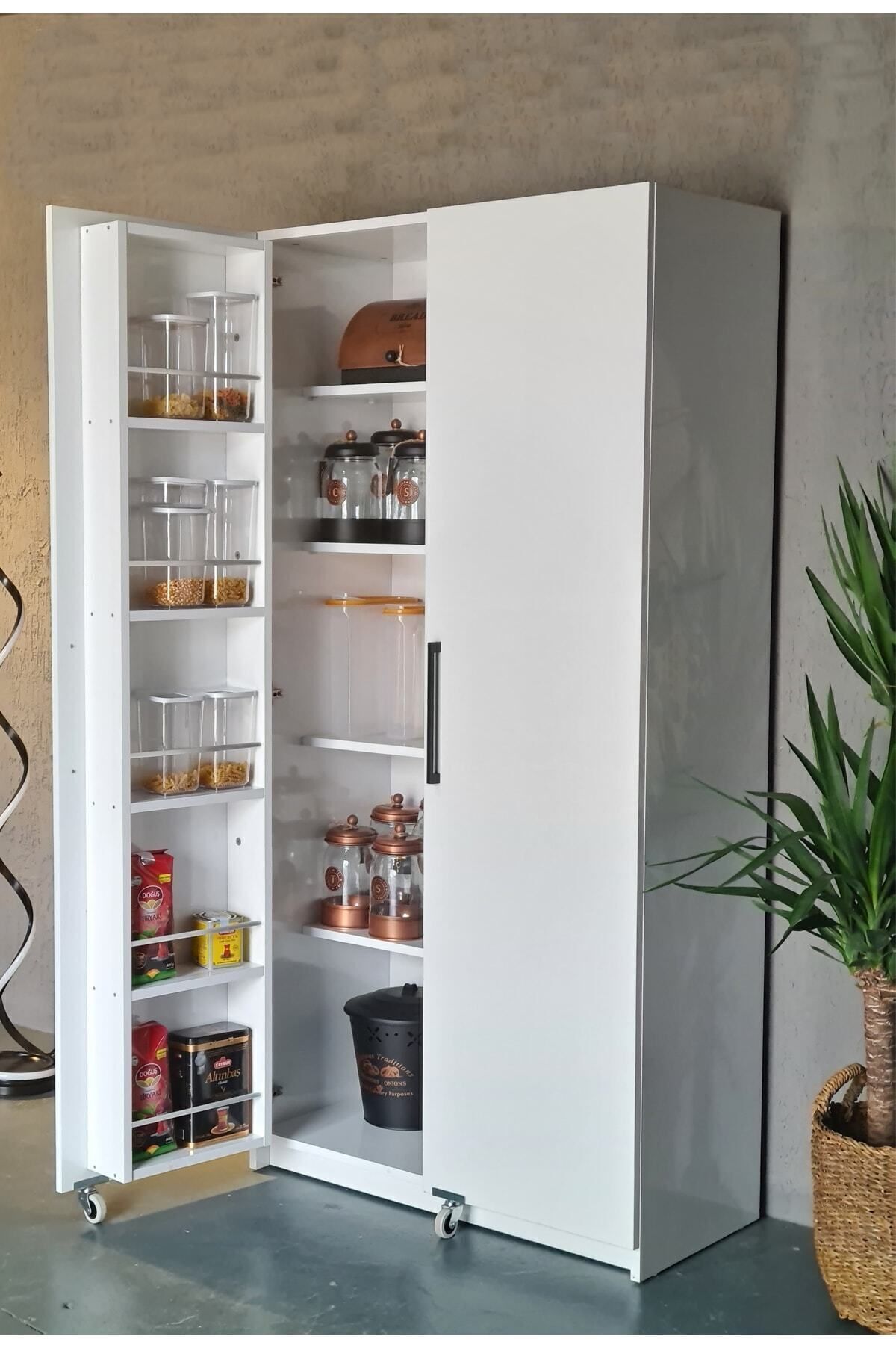 Erzak Dolabı 2 Kapak 180 Cm Beyaz
