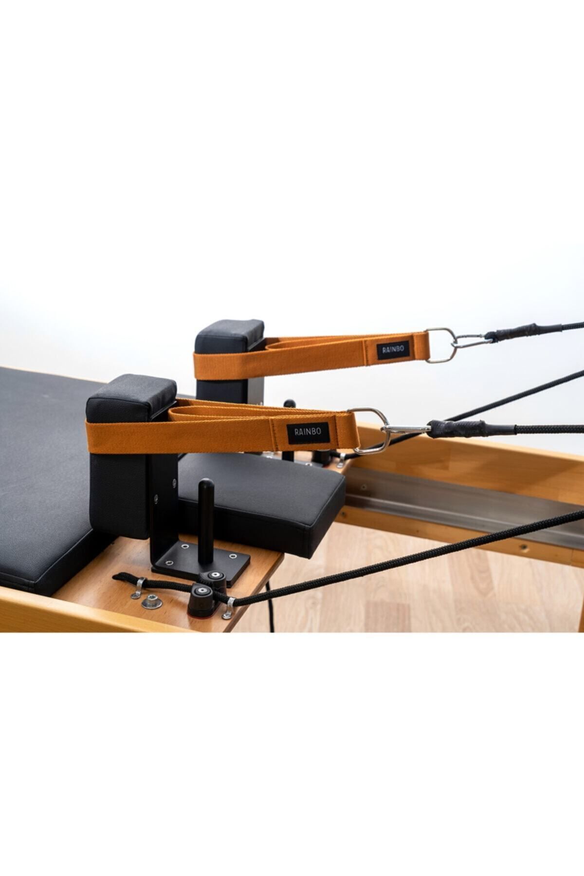 Reformer Pilates Için Double Straps Ikili El Ayak Straps'i Tek Renkli Elcik Metal Halkalı