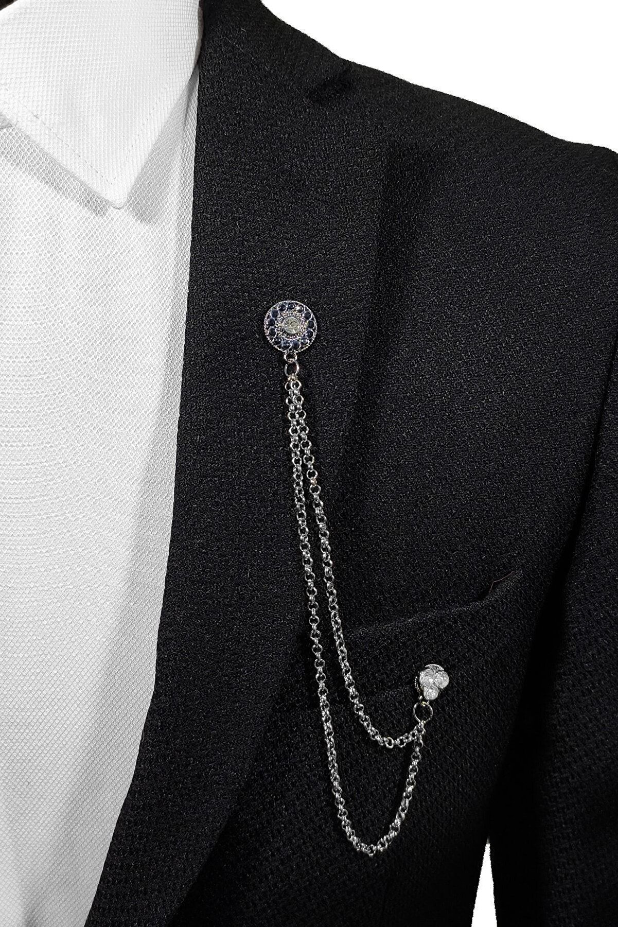 Metal Ceket Yaka Iğnesi Yaka Zinciri