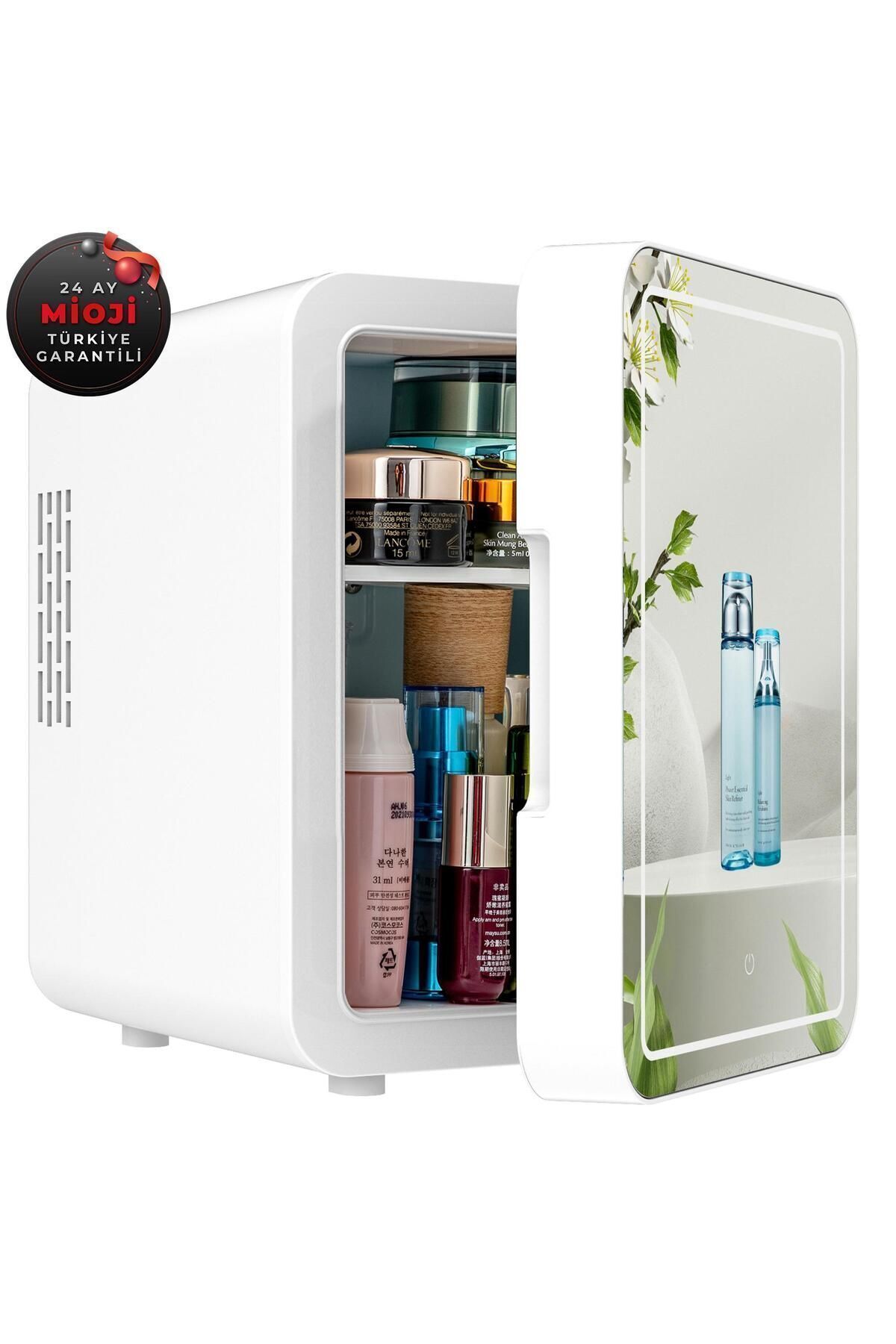 Mio 212 4l Led Işıklı Kozmetik Makyaj Sıcak Ve Soğuk Ayarlı Taşınabilir Mini Dolap-beyaz