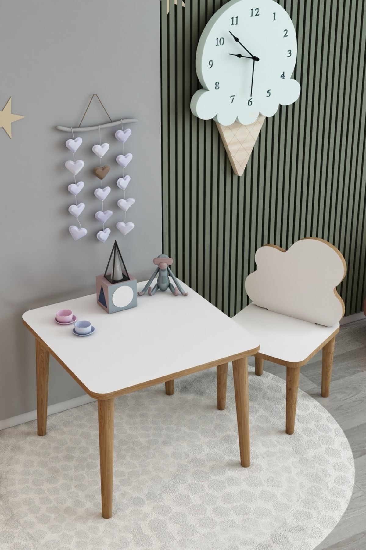 Yaz Sil Yüzey Çocuk Bebek Masa Sandalye Takımı 1 Aktivite Oyun Masası 1 Sandalye