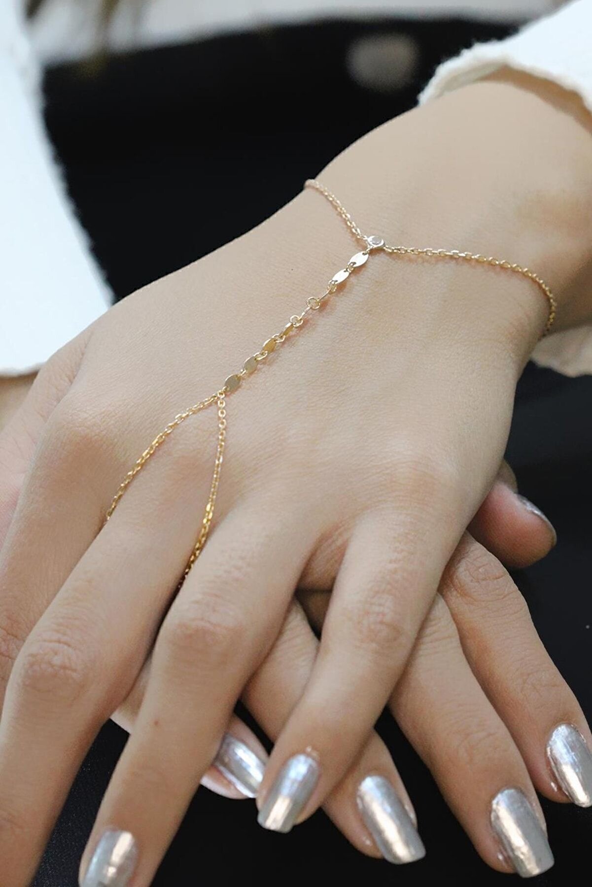 Gümüş Altın Yaldızlı Zirkon Taşlı Mekik Pullu Şahmeran