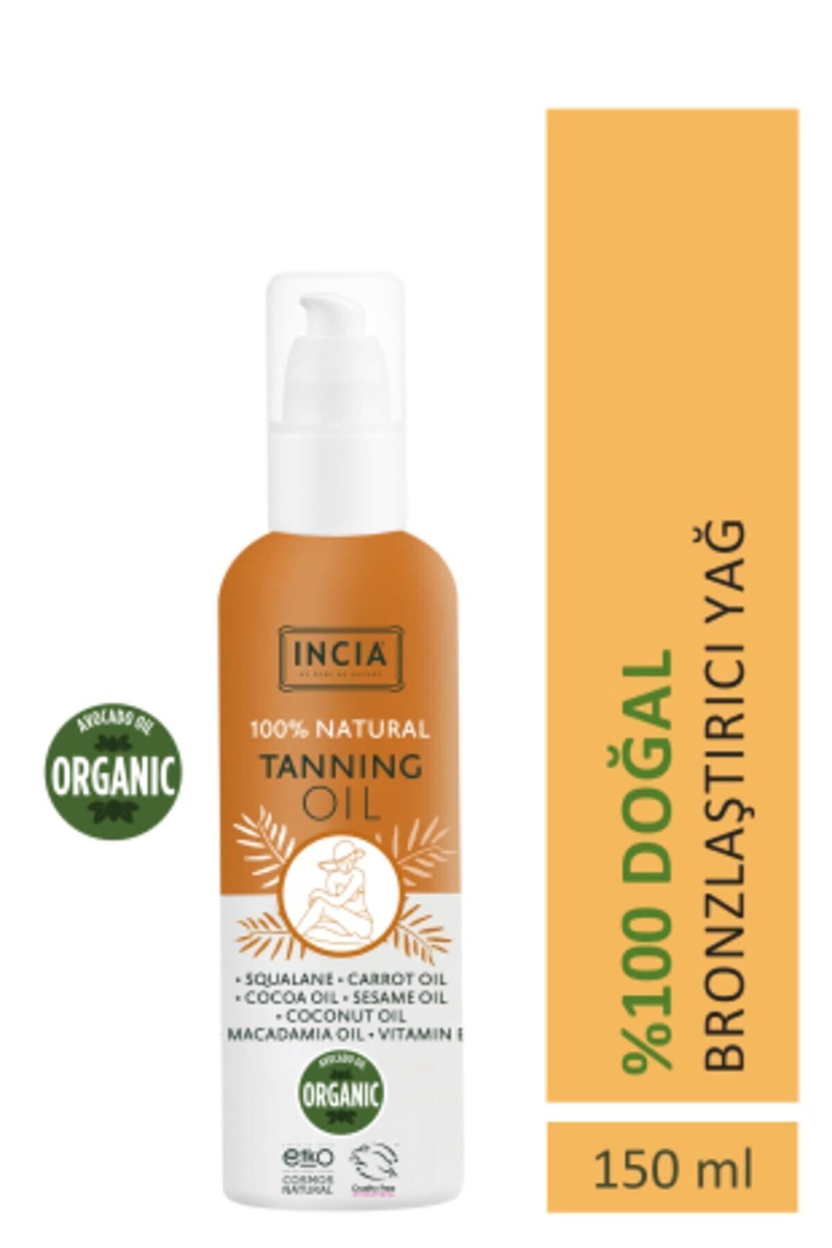%100 Doğal Bronzlaştırıcı Yağ Organik Avokado Yağı Yoğun Bronzlaştırıcı Kakao Havuç Susam 150 ml