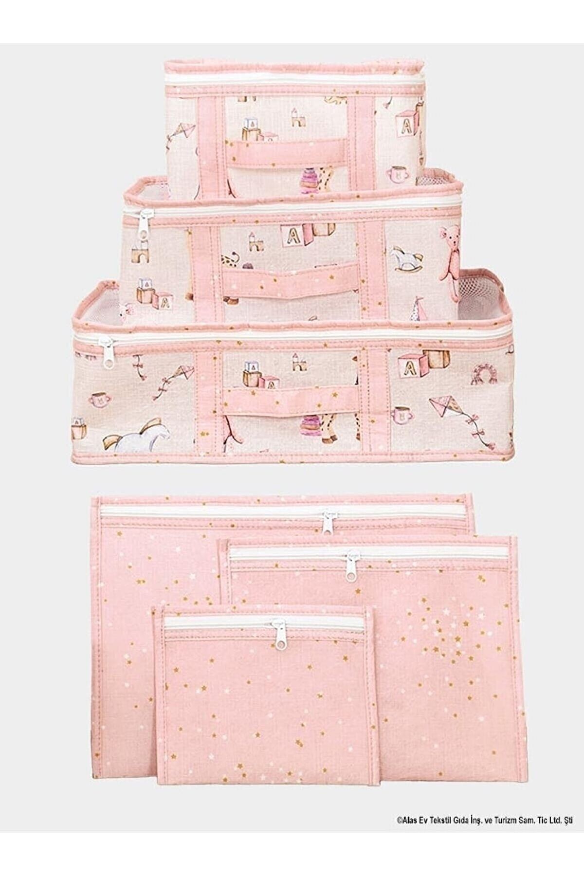 Doğuma Hazırlık Bebek Bakım Çok Amaçlı Düzenleyici 6 Parça (PEMBE)