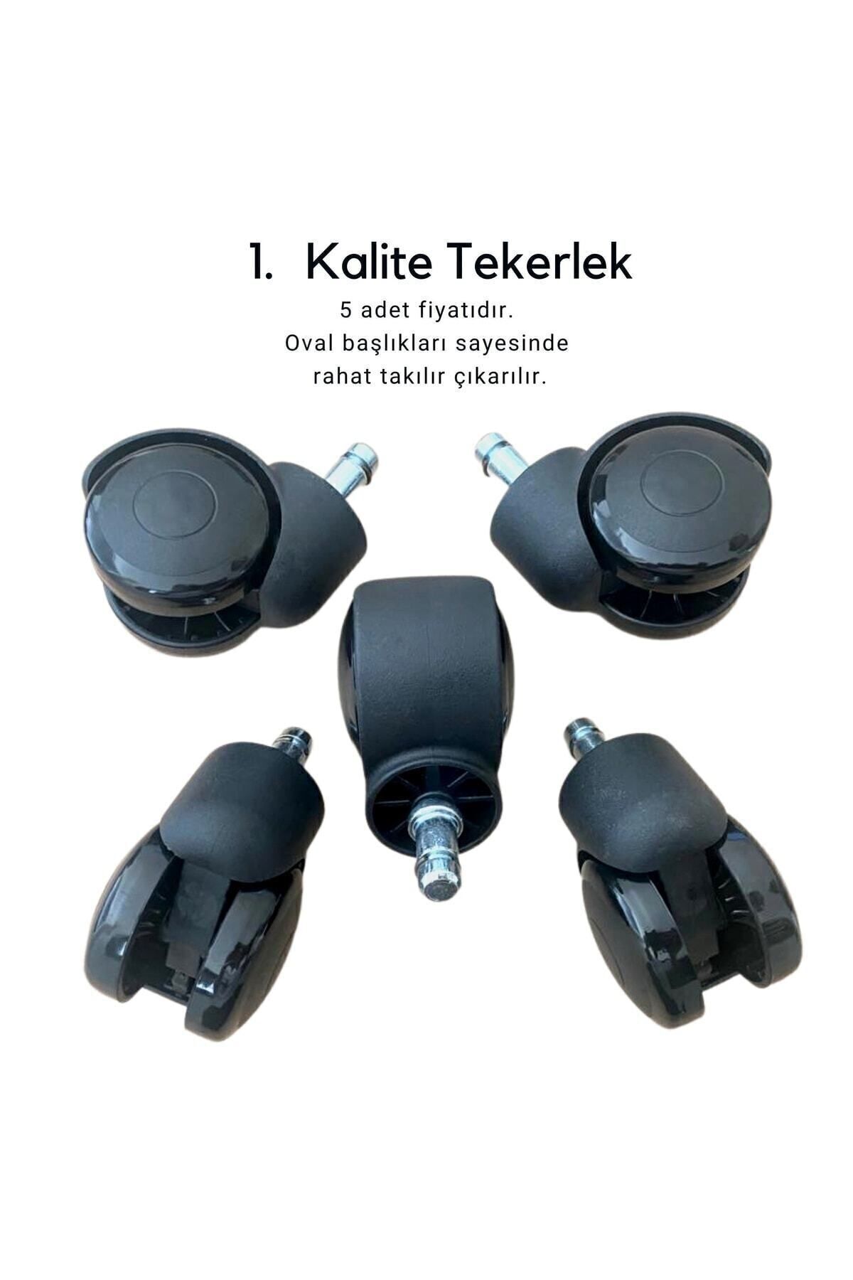 Ofis Koltuğu Oyuncu Koltuğu Sandalye Tekerleği Pimli 5 Adet 120 Kg Taşır